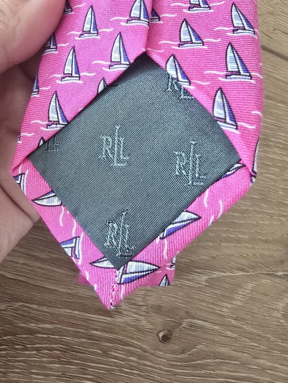 Lauren Ralph Lauren Silk Blend Sailboat Necktie - Pink Blue